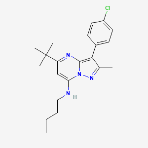 molecular formula C21H27ClN4 B12214066 N-butyl-5-tert-butyl-3-(4-chlorophenyl)-2-methylpyrazolo[1,5-a]pyrimidin-7-amine 