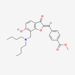 molecular formula C26H31NO5 B12214084 methyl 4-[(Z)-{7-[(dibutylamino)methyl]-6-hydroxy-3-oxo-1-benzofuran-2(3H)-ylidene}methyl]benzoate 