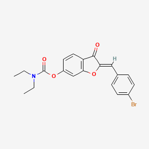 (2Z)-2-(4-bromobenzylidene)-3-oxo-2,3-dihydro-1-benzofuran-6-yl diethylcarbamate