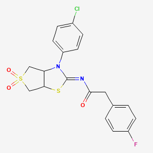 N-[(2E)-3-(4-chlorophenyl)-5,5-dioxidotetrahydrothieno[3,4-d][1,3]thiazol-2(3H)-ylidene]-2-(4-fluorophenyl)acetamide