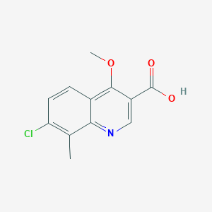 molecular formula C12H10ClNO3 B12214091 7-Chloro-4-methoxy-8-methylquinoline-3-carboxylic acid 