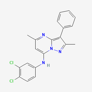 molecular formula C20H16Cl2N4 B12214094 N-(3,4-dichlorophenyl)-2,5-dimethyl-3-phenylpyrazolo[1,5-a]pyrimidin-7-amine 