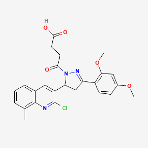 4-[5-(2-chloro-8-methylquinolin-3-yl)-3-(2,4-dimethoxyphenyl)-4,5-dihydro-1H-pyrazol-1-yl]-4-oxobutanoic acid