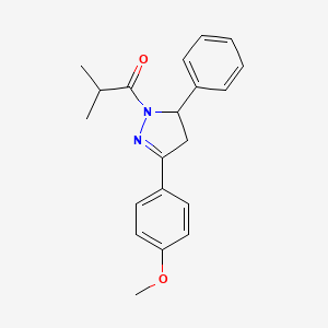 1-[3-(4-methoxyphenyl)-5-phenyl-4,5-dihydro-1H-pyrazol-1-yl]-2-methylpropan-1-one