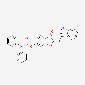 (2E)-2-[(1-methyl-1H-indol-3-yl)methylidene]-3-oxo-2,3-dihydro-1-benzofuran-6-yl diphenylcarbamate