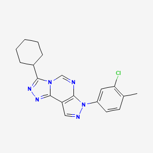 molecular formula C19H19ClN6 B12214145 3-(3-Chloro-4-methylphenyl)-7-cyclohexyl-6-hydropyrazolo[5,4-d]1,2,4-triazolo[4,3-e]pyrimidine 