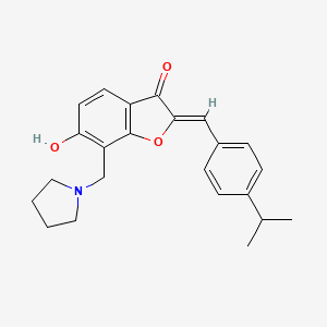 (2Z)-6-hydroxy-2-[4-(propan-2-yl)benzylidene]-7-(pyrrolidin-1-ylmethyl)-1-benzofuran-3(2H)-one