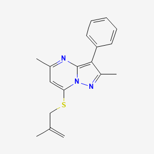 2,5-Dimethyl-7-[(2-methylprop-2-en-1-yl)sulfanyl]-3-phenylpyrazolo[1,5-a]pyrimidine