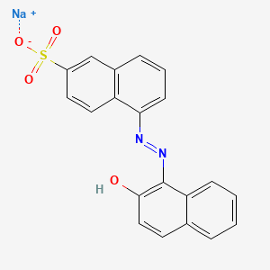 molecular formula C20H14N2O4S B1221418 2-Naphthalenesulfonic acid, 5-((2-hydroxy-1-naphthalenyl)azo)-, sodium salt CAS No. 68133-05-1