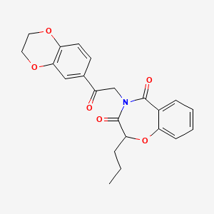 4-[2-(2,3-dihydro-1,4-benzodioxin-6-yl)-2-oxoethyl]-2-propyl-1,4-benzoxazepine-3,5(2H,4H)-dione