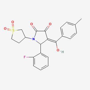 3-[2-(2-fluorophenyl)-4-hydroxy-3-(4-methylbenzoyl)-5-oxo-2,5-dihydro-1H-pyrrol-1-yl]-1lambda6-thiolane-1,1-dione