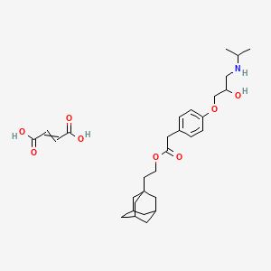molecular formula C30H43NO8 B1221421 2-(1-Adamantyl)ethyl 2-[4-[2-hydroxy-3-(propan-2-ylamino)propoxy]phenyl]acetate;but-2-enedioic acid 