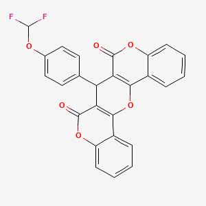 13-[4-(Difluoromethoxy)phenyl]-2,10,16-trioxapentacyclo[12.8.0.0^{3,12}.0^{4,9}.0^{17,22}]docosa-1(14),3(12),4(9),5,7,17(22),18,20-octaene-11,15-dione