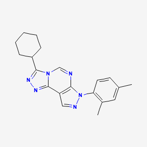 molecular formula C20H22N6 B12214233 3-cyclohexyl-7-(2,4-dimethylphenyl)-7H-pyrazolo[4,3-e][1,2,4]triazolo[4,3-c]pyrimidine 