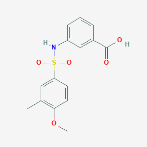 molecular formula C15H15NO5S B12214249 3-(4-Methoxy-3-methylbenzenesulfonamido)benzoic acid 