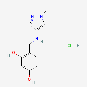 4-[[(1-Methylpyrazol-4-yl)amino]methyl]benzene-1,3-diol;hydrochloride