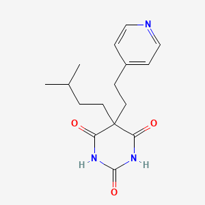molecular formula C16H21N3O3 B1221432 5-(3-Methylbutyl)-5-(2-pyridin-4-ylethyl)-1,3-diazinane-2,4,6-trione 