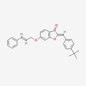 (2Z)-2-(4-tert-butylbenzylidene)-6-{[(2E)-3-phenylprop-2-en-1-yl]oxy}-1-benzofuran-3(2H)-one