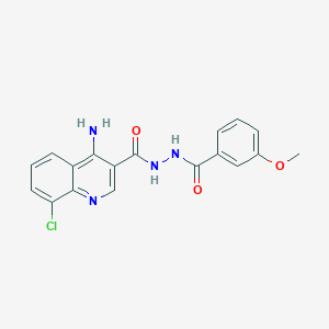 4-amino-8-chloro-N'-[(3-methoxyphenyl)carbonyl]quinoline-3-carbohydrazide