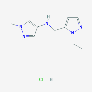 N-[(2-ethylpyrazol-3-yl)methyl]-1-methylpyrazol-4-amine;hydrochloride