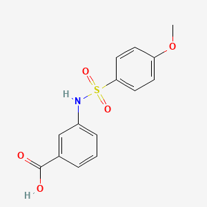 molecular formula C14H13NO5S B12214369 3-[[(4-Methoxyphenyl)sulfonyl]amino]benzoic acid CAS No. 412936-86-8