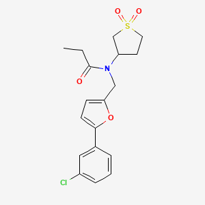 N-{[5-(3-chlorophenyl)furan-2-yl]methyl}-N-(1,1-dioxidotetrahydrothiophen-3-yl)propanamide