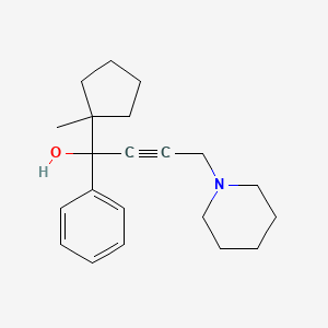 molecular formula C21H29NO B1221440 1-(1-Methylcyclopentyl)-1-phenyl-4-(1-piperidinyl)-2-butyn-1-ol 