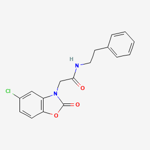 molecular formula C17H15ClN2O3 B12214405 2-(5-chloro-2-oxo-1,3-benzoxazol-3(2H)-yl)-N-(2-phenylethyl)acetamide 