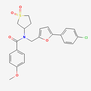 molecular formula C23H22ClNO5S B12214406 N-{[5-(4-chlorophenyl)furan-2-yl]methyl}-N-(1,1-dioxidotetrahydrothiophen-3-yl)-4-methoxybenzamide 