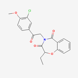 4-[2-(3-chloro-4-methoxyphenyl)-2-oxoethyl]-2-ethyl-1,4-benzoxazepine-3,5(2H,4H)-dione