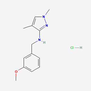 N-[(3-methoxyphenyl)methyl]-1,4-dimethylpyrazol-3-amine;hydrochloride