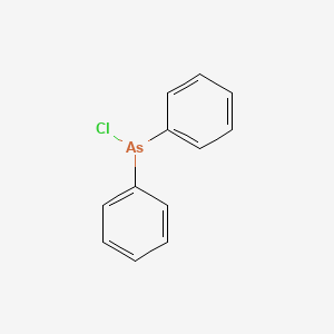 molecular formula C12H10AsCl<br>(C6H5)2AsCl<br>C12H10AsCl B1221446 Diphenylchloroarsine CAS No. 712-48-1