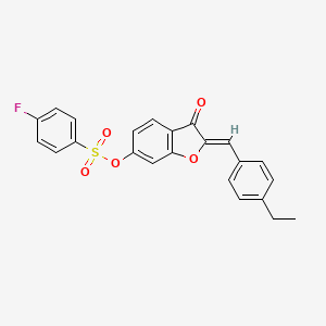 (2Z)-2-(4-ethylbenzylidene)-3-oxo-2,3-dihydro-1-benzofuran-6-yl 4-fluorobenzenesulfonate