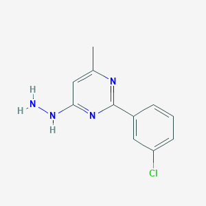 molecular formula C11H11ClN4 B12214493 2-(3-Chlorophenyl)-4-hydrazinyl-6-methylpyrimidine 