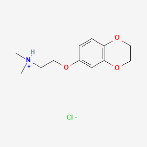 molecular formula C12H18ClNO3 B1221450 Ethylamine, 2-(1,4-benzodioxan-6-yloxy)-N,N-dimethyl-, hydrochloride CAS No. 3308-62-1