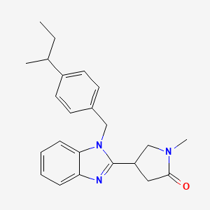 molecular formula C23H27N3O B12214511 4-(1-(4-(sec-butyl)benzyl)-1H-benzo[d]imidazol-2-yl)-1-methylpyrrolidin-2-one 