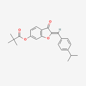 molecular formula C23H24O4 B12214513 (2Z)-3-oxo-2-[4-(propan-2-yl)benzylidene]-2,3-dihydro-1-benzofuran-6-yl 2,2-dimethylpropanoate 