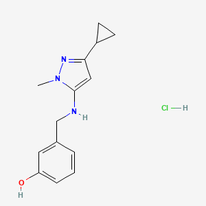 3-[[(5-Cyclopropyl-2-methylpyrazol-3-yl)amino]methyl]phenol;hydrochloride