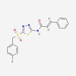 (2E)-N-{5-[(4-fluorobenzyl)sulfonyl]-1,3,4-thiadiazol-2-yl}-3-phenylprop-2-enamide