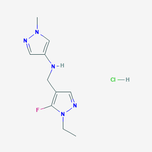 N-[(1-ethyl-5-fluoropyrazol-4-yl)methyl]-1-methylpyrazol-4-amine;hydrochloride