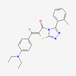 molecular formula C22H22N4OS B1221460 (6Z)-6-[[4-(diethylamino)phenyl]methylidene]-3-(2-methylphenyl)-[1,3]thiazolo[2,3-c][1,2,4]triazol-5-one 
