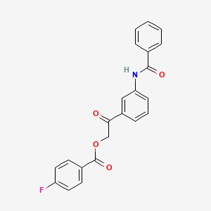 2-(3-Benzamidophenyl)-2-oxoethyl 4-fluorobenzoate