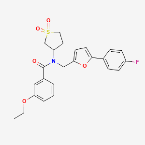 molecular formula C24H24FNO5S B12214623 N-(1,1-dioxidotetrahydrothiophen-3-yl)-3-ethoxy-N-{[5-(4-fluorophenyl)furan-2-yl]methyl}benzamide 