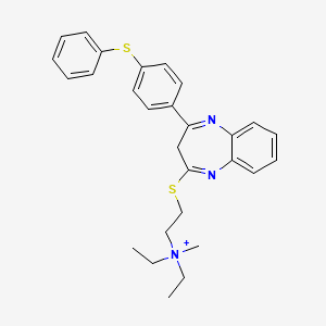 molecular formula C28H32N3S2+ B1221464 Tibezonium CAS No. 54663-44-4