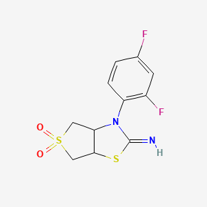 molecular formula C11H10F2N2O2S2 B12214643 3-(2,4-difluorophenyl)tetrahydrothieno[3,4-d][1,3]thiazol-2(3H)-imine 5,5-dioxide 