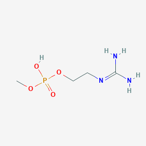 molecular formula C4H12N3O4P B1221467 胍基乙基甲基磷酸酯 