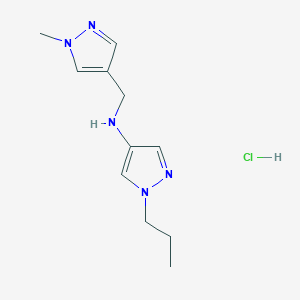 N-[(1-methylpyrazol-4-yl)methyl]-1-propylpyrazol-4-amine;hydrochloride