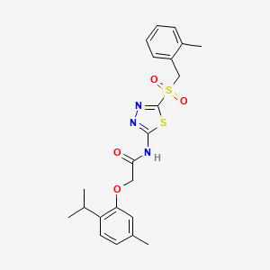 N-{5-[(2-methylbenzyl)sulfonyl]-1,3,4-thiadiazol-2-yl}-2-[5-methyl-2-(propan-2-yl)phenoxy]acetamide