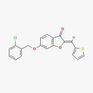 molecular formula C20H13ClO3S B12214710 6-[(2-Chlorophenyl)methoxy]-2-(2-thienylmethylene)benzo[b]furan-3-one 