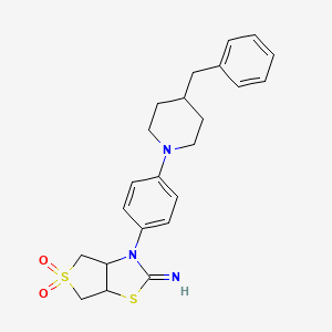 molecular formula C23H27N3O2S2 B12214738 3-[4-(4-benzylpiperidin-1-yl)phenyl]tetrahydrothieno[3,4-d][1,3]thiazol-2(3H)-imine 5,5-dioxide 